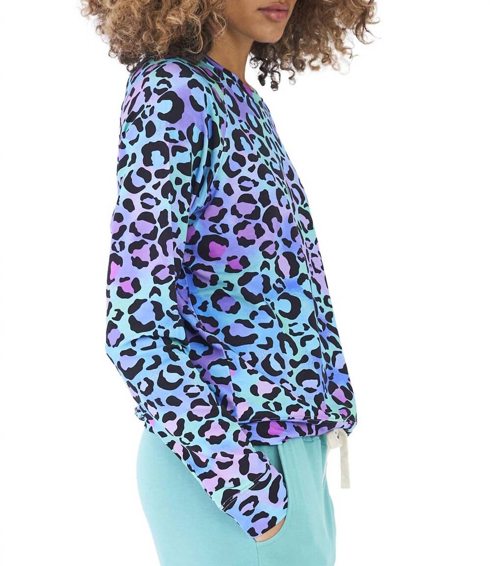 NEW STRIPE & STARE women's printed sweatshirt in blue multi
